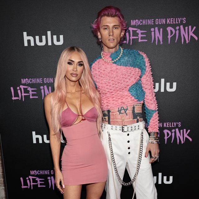 new york, new york   june 27 megan fox and colson baker machine gun kelly attend machine gun kellys life in pink premiere at on june 27, 2022 in new york city photo by jamie mccarthygetty images