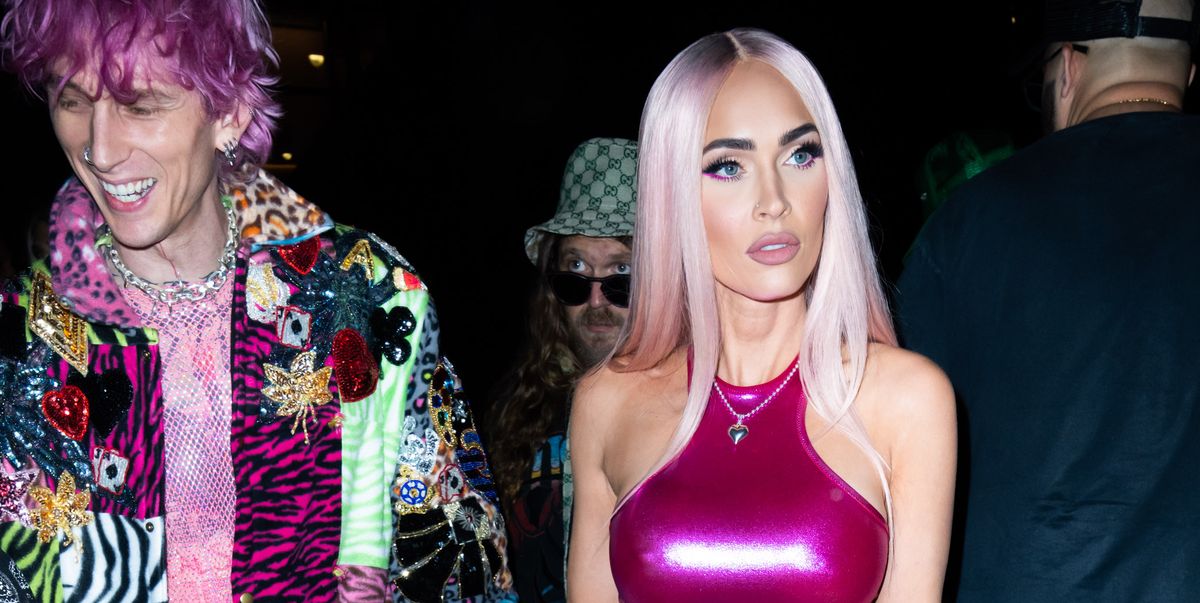 Megan Fox Matched Her Electric Fuchsia Outfit to Machine Gun Kelly's Hair