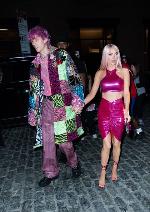 new york, new york   june 29 machine gun kelly and megan fox are seen at the after party for his madison square garden show on june 29, 2022 in new york city photo by gothamgc images