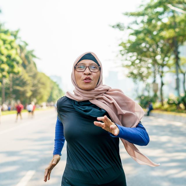 runner, independent woman, muslim, proud, focused, fun loving, challenging
