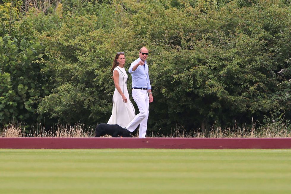 egham, england   july 06 catherine, duchess of cambridge and prince william, duke of cambridge attend the the royal charity polo cup 2022 at guards polo club on july 6, 2022 in egham, england photo by mark bolandgetty images