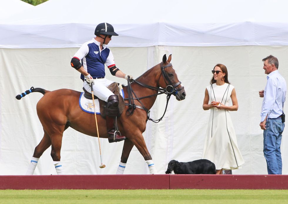 egham, england   july 06 prince william, duke of cambridge and catherine, duchess of cambridge attend the the royal charity polo cup 2022 at guards polo club on july 6, 2022 in egham, england photo by mark bolandgetty images