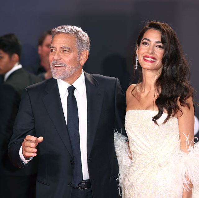 london, england   october 10 george clooney and amal clooney attend the tender bar premiere during the 65th bfi london film festival at the royal festival hall on october 10, 2021 in london, england photo by mike marslandwireimage