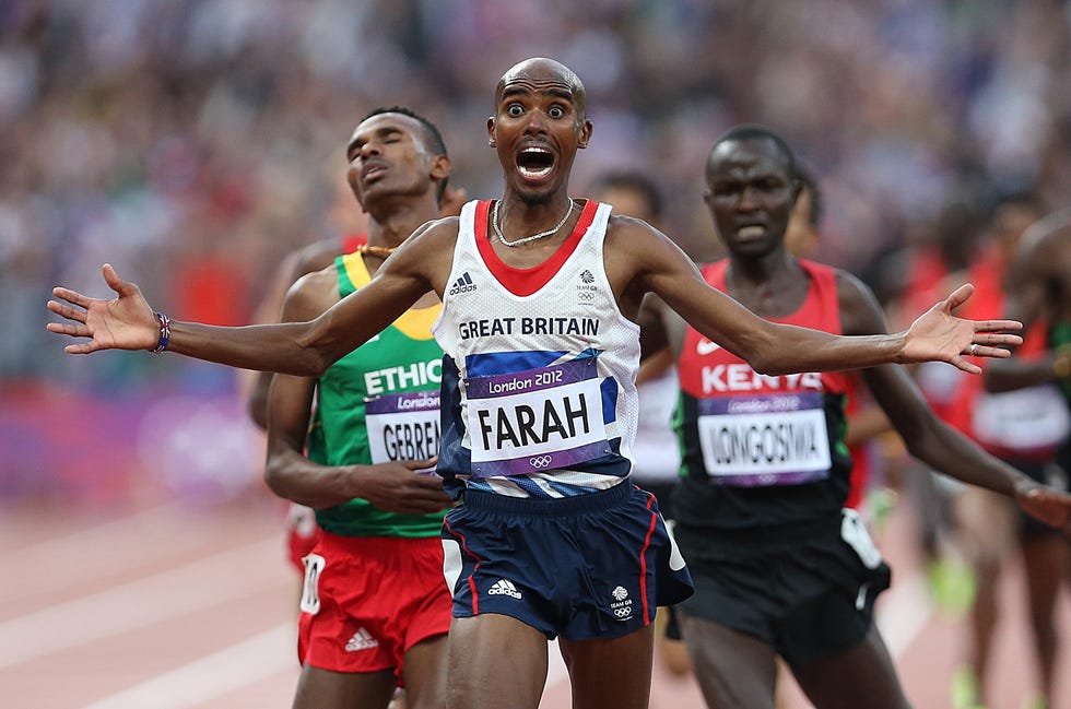 mo farah reveals he was trafficked to the uk london, england   august 11 mo farah of great britain celebrates victory in the mens 5000m final during the 2012 london olympics at the olympic stadium on august 11, 2012 in london, england photo by ian macnicolgetty images