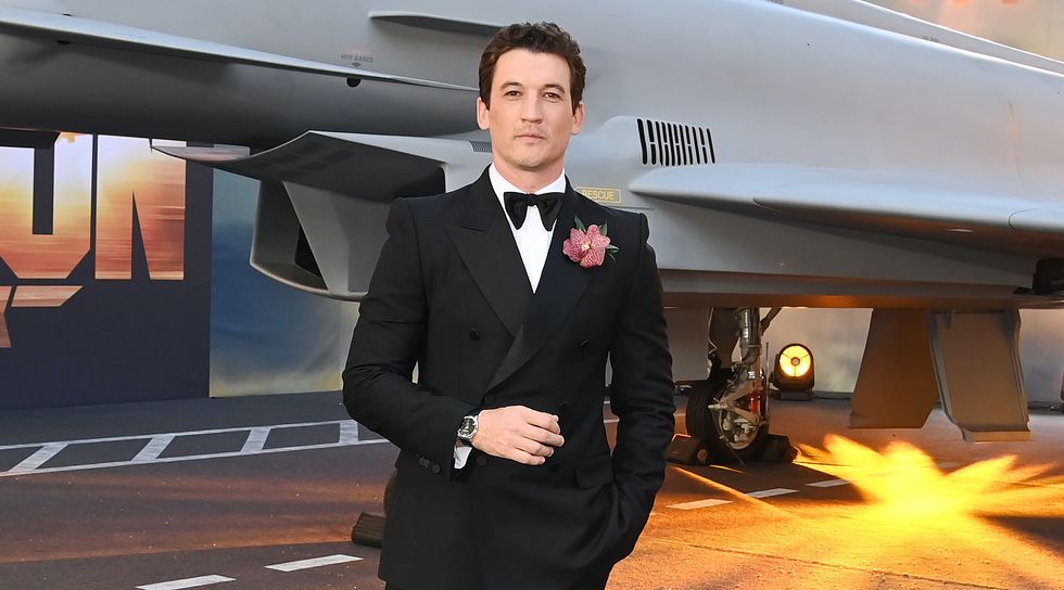 london, england   may 19   miles teller attends the "top gun maverick" royal film performance at leicester square on may 19, 2022 in london, england photo by dave j hogandave j hogangetty images
