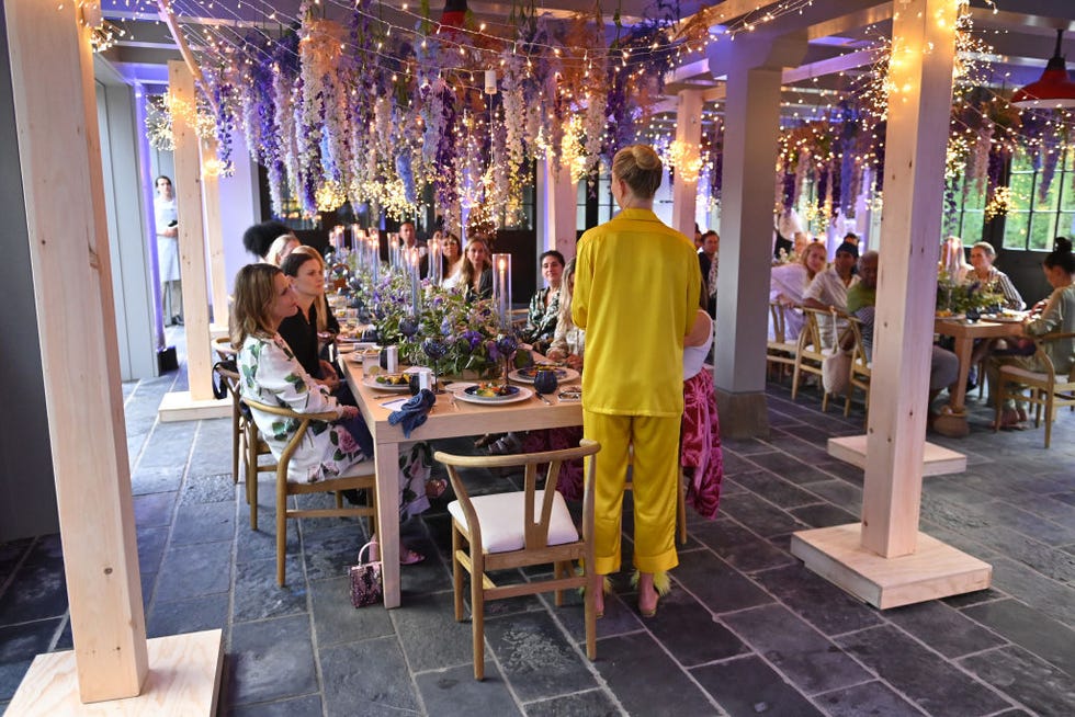 east hampton, new york   july 18 goop founder, gwyneth paltrow greets guests at a dreamy evening with goopglow on july 18, 2022 in east hampton city photo by bryan beddergetty images for goop