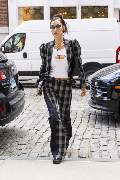 new york, new york   september 21 bella hadid is seen in noho on september 21, 2021 in new york city photo by gothamgc images