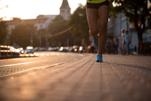 running feet of an active athlete