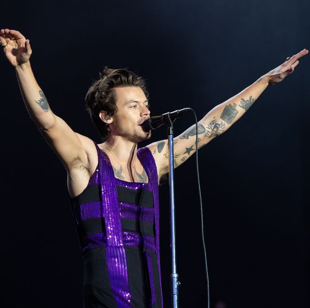 coventry, england   may 29  harry styles performs on the main stage at war memorial park on may 29, 2022 in coventry, england  photo by joseph okpakowireimage