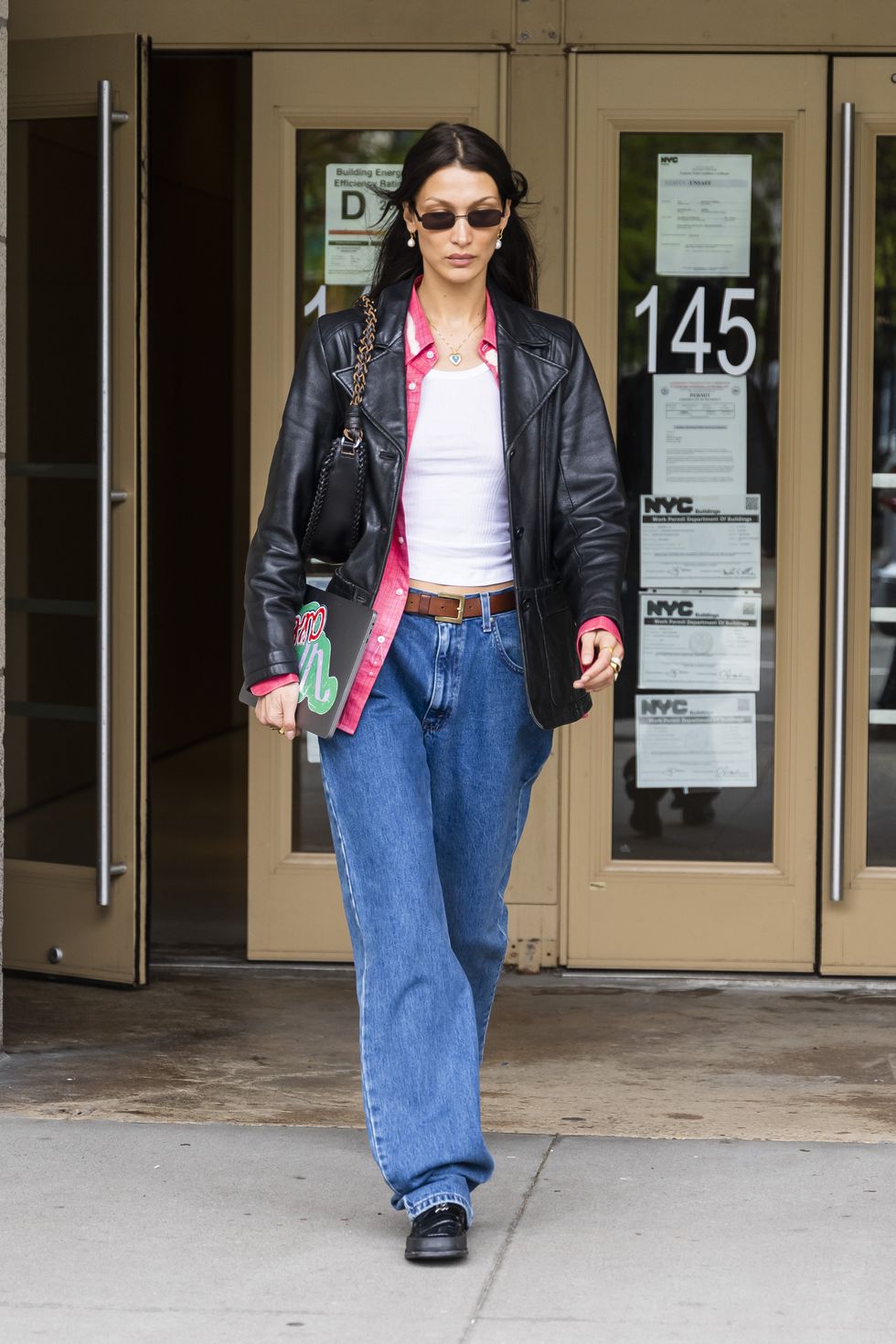 new york, new york   may 13 bella hadid is seen in tribeca on may 13, 2022 in new york city photo by gothamgc images