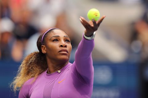 new york, new york   september 07 serena williams of united states serves during her womens singles final match against bianca andreescu of canada on day thirteen of the 2019 us open at the usta billie jean king national tennis center on september 07, 2019 in the queens borough of new york city photo by elsagetty images