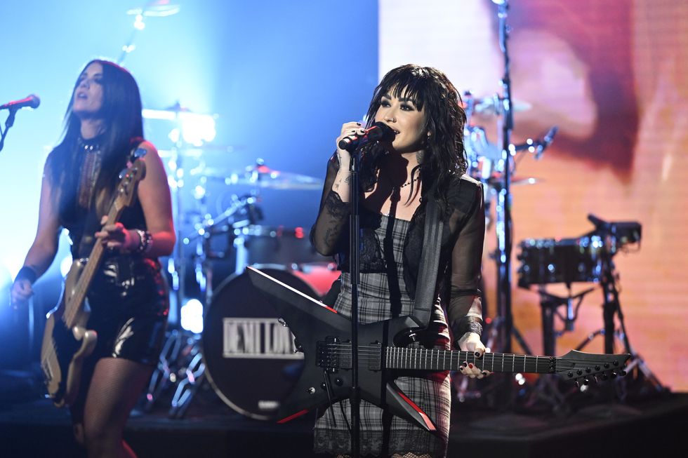 the tonight show starring jimmy fallon    episode 1700    pictured musical guest demi lovato performs on tuesday, august 16, 2022    photo by todd owyoungnbc via getty images