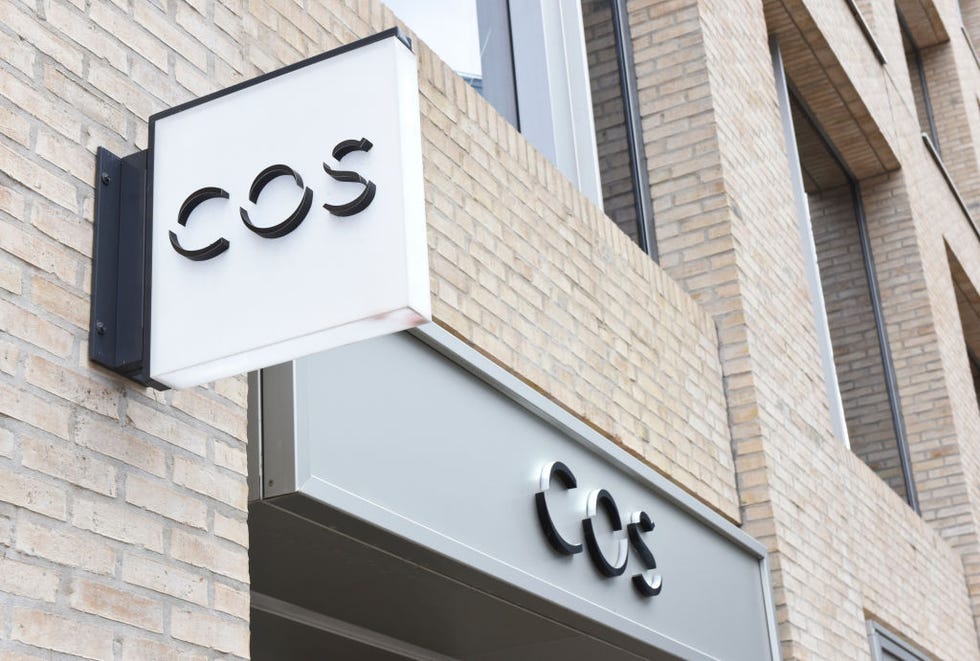 spitalfields, london, united kingdom   20190926 cos clothing shop and logo seen near liverpool street station photo by petra figueroasopa imageslightrocket via getty images