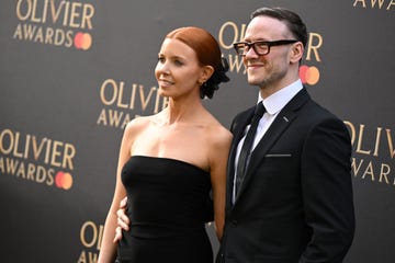 london, england   april 10 stacey dooley and kevin clifton attend the olivier awards 2022 with mastercard at the royal albert hall on april 10, 2022 in london, england photo by jeff spicergetty images for solt