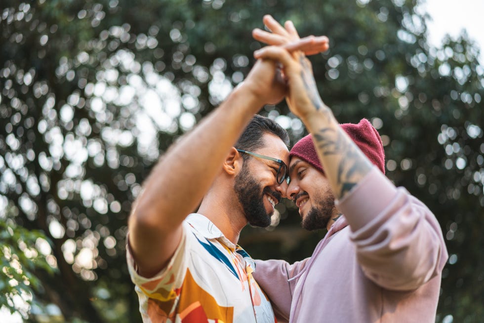 gay couple, outdoors, day, valentines day, love