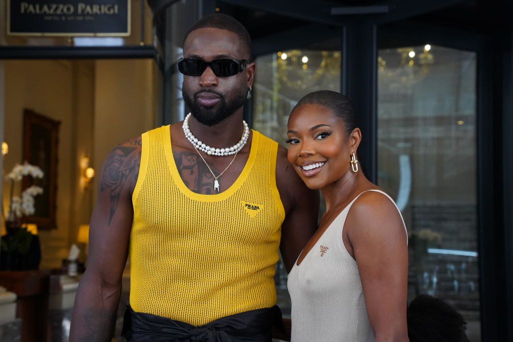 Gabrielle Union And Dwyane Wade Match In Black Swimsuits In Ibiza