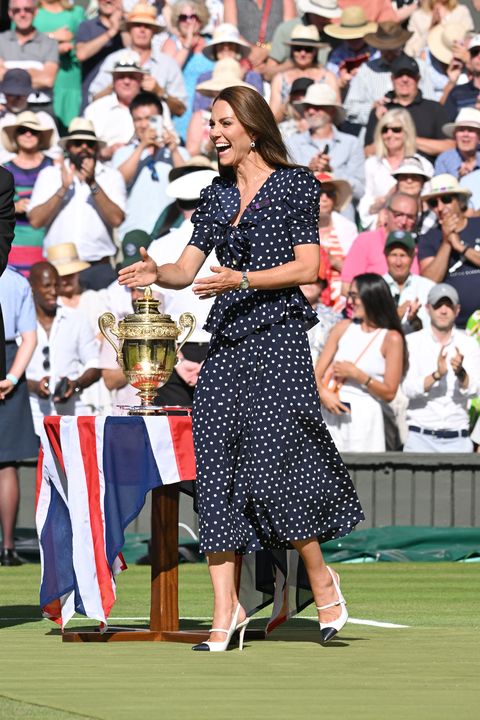 london, england   july 10 catherine, duchess of cambridge attends the wimbledon mens singles final at the all england lawn tennis and croquet club on july 10, 2022 in london, england photo by karwai tangwireimage