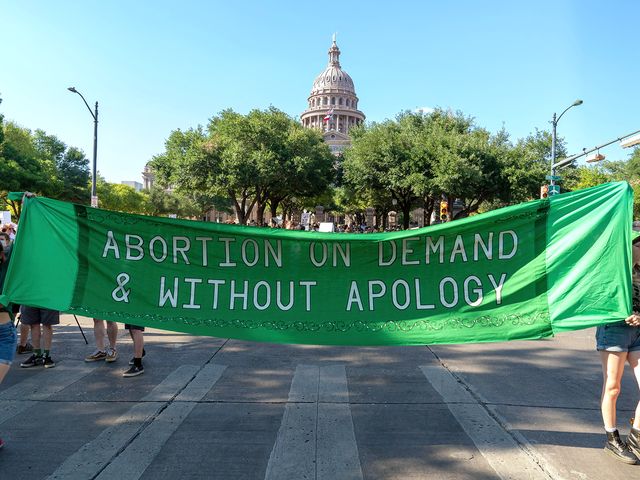 abortion rights demonstrators march near the state capitol in austin, texas, june 25, 2022   abortion rights defenders fanned out across america on june 25 for a second day of protest against the supreme court's thunderbolt ruling, as state after conservative state moved swiftly to ban the procedure photo by suzanne cordeiro  afp photo by suzanne cordeiroafp via getty images