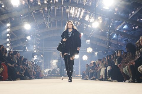 paris, france   march 03 editorial use only   for non editorial use please seek approval from fashion house gigi hadid walks the runway during the isabel marant  womenswear fallwinter 2022 2023 show as part of paris fashion week on march 03, 2022 in paris, france photo by peter whitegetty images