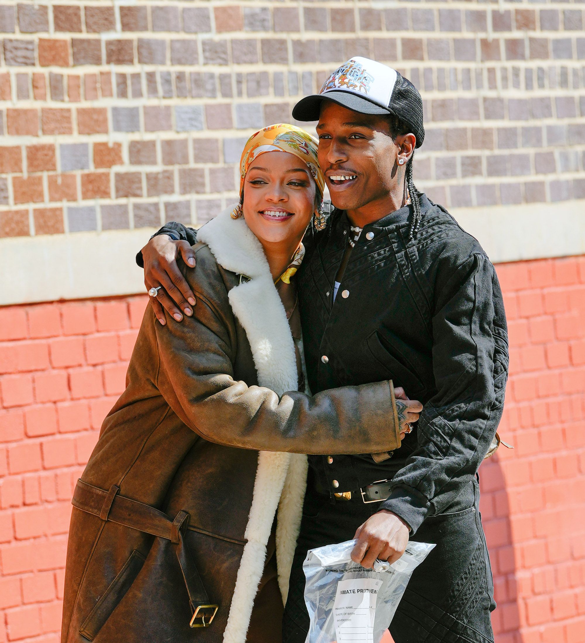 Rockstar Parents A$AP Rocky and Rihanna Coordinated Outfits in