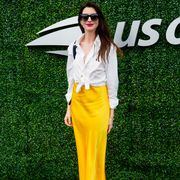 new york, new york   september 11 anne hathway attends the 2022 us open championship match at usta billie jean king national tennis center on september 11, 2022 in the flushing neighborhood of the queens borough of new york city photo by gothamgc images