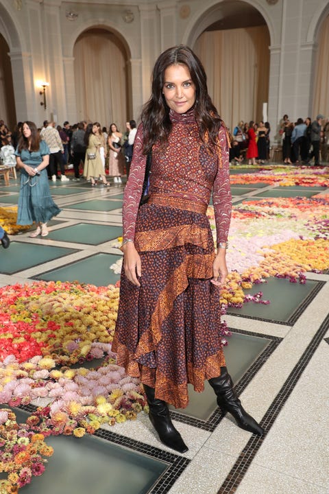 new york, new york   september 11 katie holmes attends ulla johnson fashion show during september 2022 new york fashion week the shows on september 11, 2022 in new york city photo by rob kimgetty images for nyfw the shows