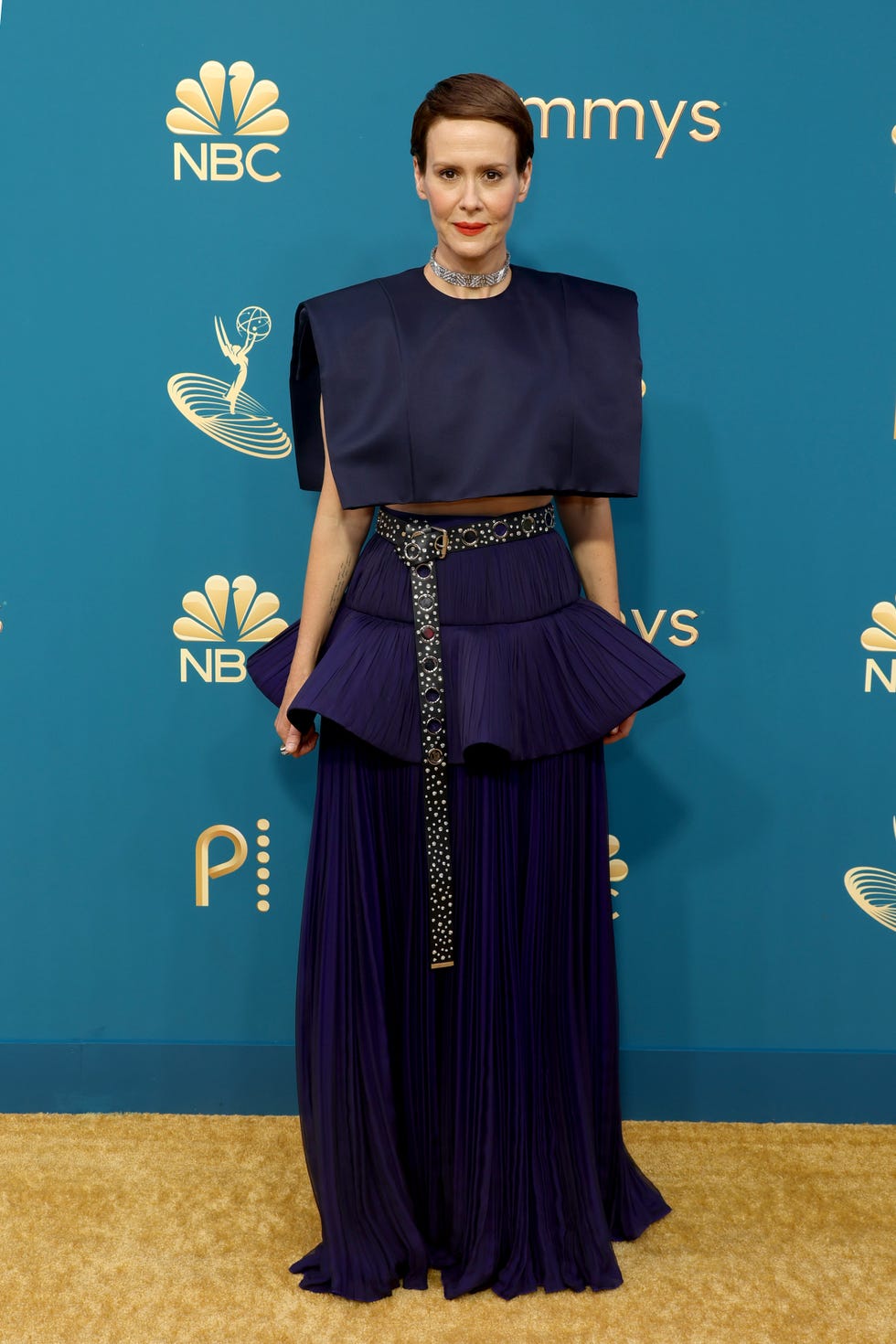 los angeles, california   september 12 sarah paulson attends the 74th primetime emmys at microsoft theater on september 12, 2022 in los angeles, california photo by momodu mansaraygetty images