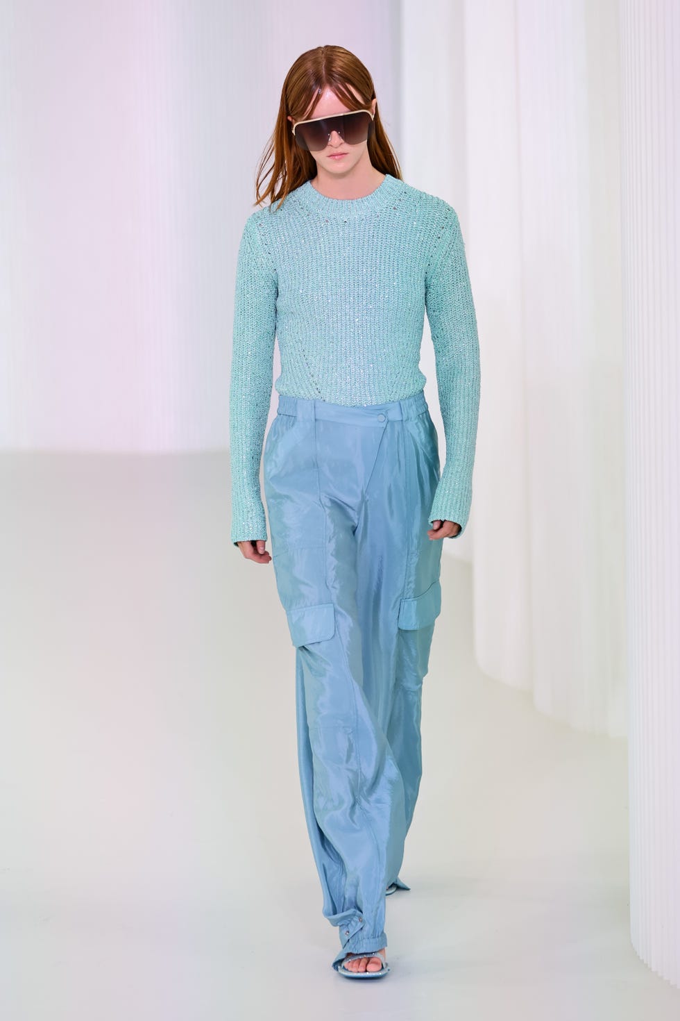 new york, new york   september 13 a model walks the runway for the jonathan simkhai fashion show during september 2022 new york fashion week the shows on september 13, 2022 in new york city photo by theo wargogetty images for nyfw the shows