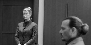 topshot   us actors amber heard l and johnny depp watch as the jury leaves the courtroom at the end of the day at the fairfax county circuit courthouse in fairfax, virginia, may 16, 2022   us actor johnny depp sued his ex wife amber heard for libel in fairfax county circuit court after she wrote an op ed piece in the washington post in 2018 referring to herself as a "public figure representing domestic abuse" photo by steve helber  pool  afp photo by steve helberpoolafp via getty images
