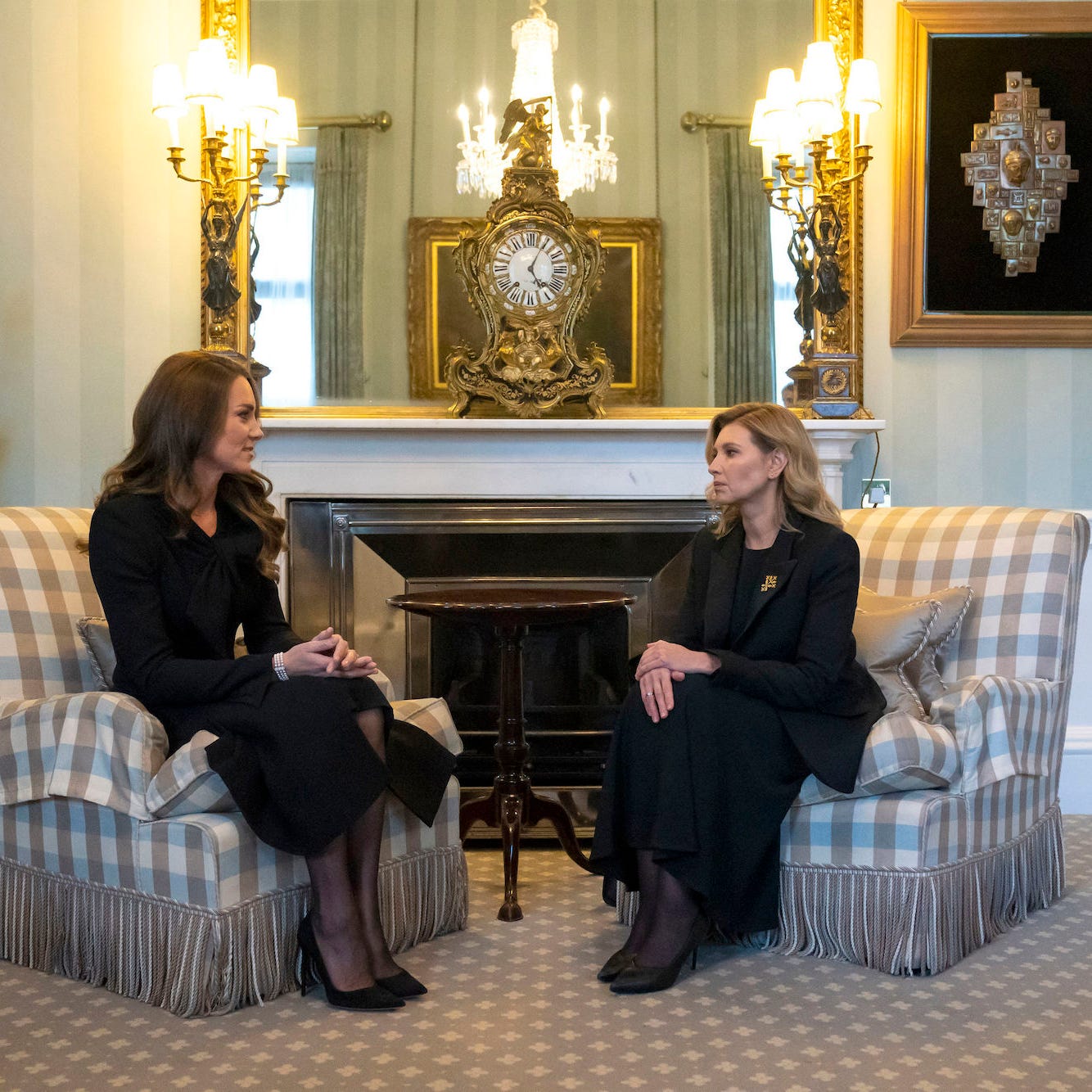 Princess Kate Meets With Ukraine's First Lady Olena Zelenska at Buckingham Palace