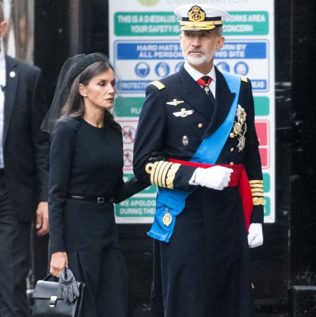 london, england   september 19 queen letizia of spain, letizia ortiz rocasolano, felipe vi of spain during the state funeral of queen elizabeth ii at westminster abbey on september 19, 2022 in london, england  elizabeth alexandra mary windsor was born in bruton street, mayfair, london on 21 april 1926 she married prince philip in 1947 and ascended the throne of the united kingdom and commonwealth on 6 february 1952 after the death of her father, king george vi queen elizabeth ii died at balmoral castle in scotland on september 8, 2022, and is succeeded by her eldest son, king charles iii photo by samir husseinwireimage