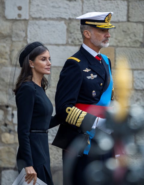 El rey Felipe VI y la reina Letizia de España llegaron a la Abadía de Westminster en Londres el 19 de septiembre de 2022 para asistir al funeral de estado de los líderes de la reina Isabel II de todo el mundo. murió a la edad de 96 años Habiendo ascendido al trono durante 70 años y será honrado con un funeral de estado el lunes por la mañana en la Abadía de Westminster, Foto de Adam Gerrard Ball FB, Foto de Adam GerrardPulafb a través de Getty Images