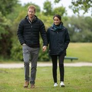 wellington, new zealand   october 29 prince harry, duke of sussex and meghan, duchess of sussex attend totaranui campground in the abel tasman national park on october 29, 2018 in wellington, new zealand they arrived by military helicopters where they were greeted by kaumatua, had lunch, and walked with takaka department of conservation area manager andrew lamason along the golden sand beach  the days events where cut short due to bad weather the duke and duchess of sussex are on their official 16 day autumn tour visiting cities in australia, fiji, tonga and new zealand photo by robert kitchin   poolgetty images