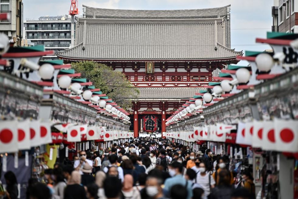 topshot   people visit sensoji temple in tokyos asakusa district on september 22, 2020 photo by charly triballeau  afp photo by charly triballeauafp via getty images