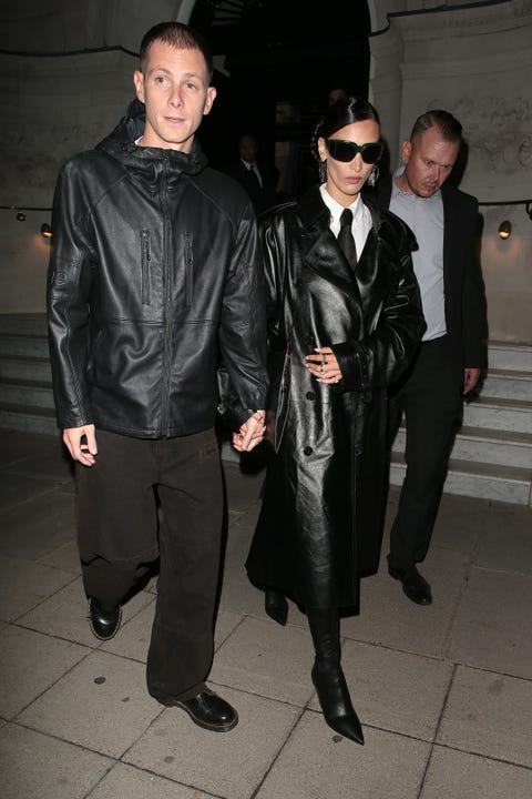 london, england september 26 marc kalman and bella hadid seen attending the burberry spring summer 2023 aftershow party at the restaurant at the twenty two on september 26, 2022 in london, england photo by ricky vigil mgc images