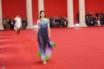 milan, italy   september 24 a model walks the runway of the salvatore ferragamo fashion show during the milan fashion week womenswear springsummer 2023 on september 24, 2022 in milan, italy photo by jacopo raulegetty images