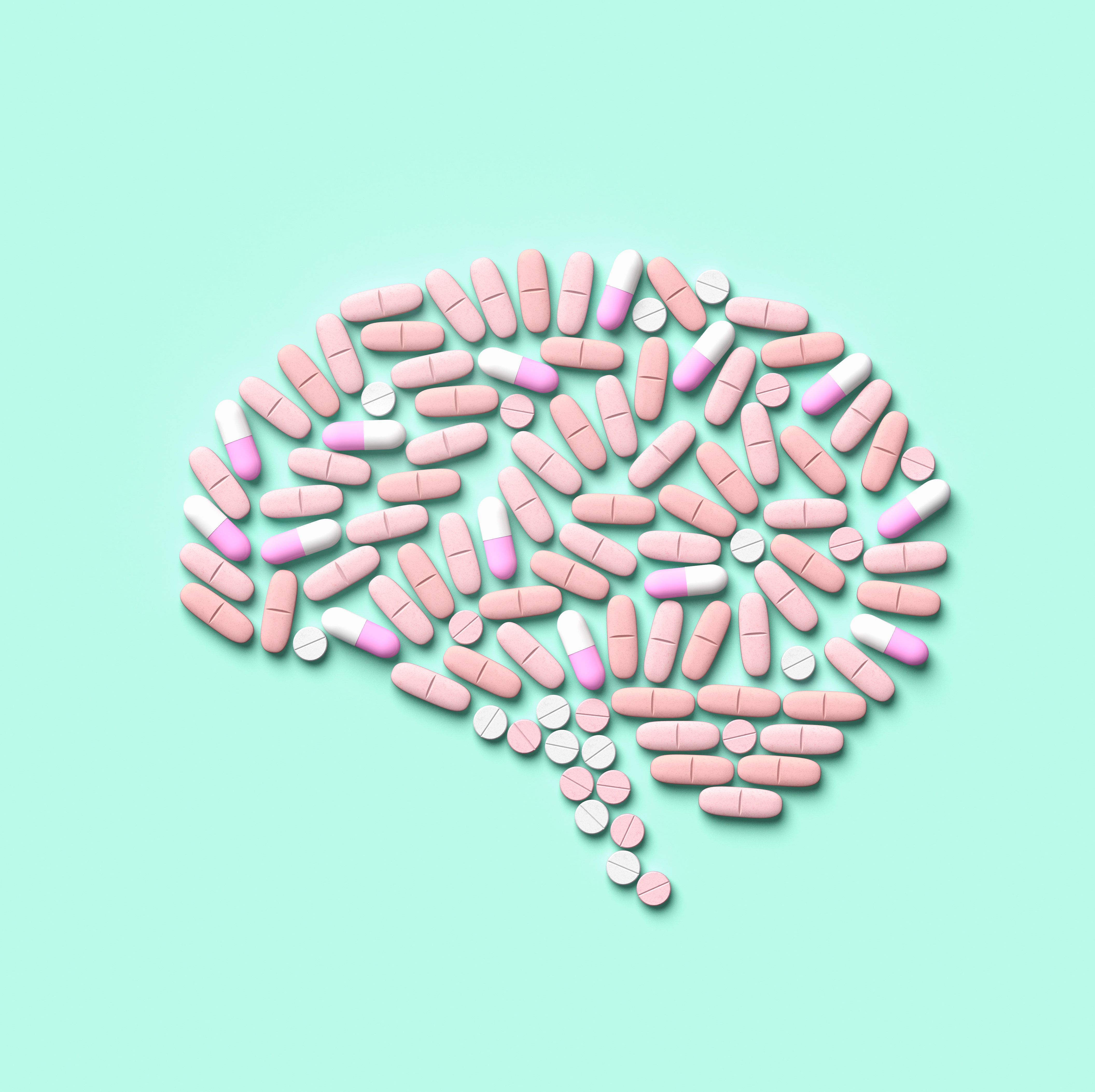 brain shaped with medication