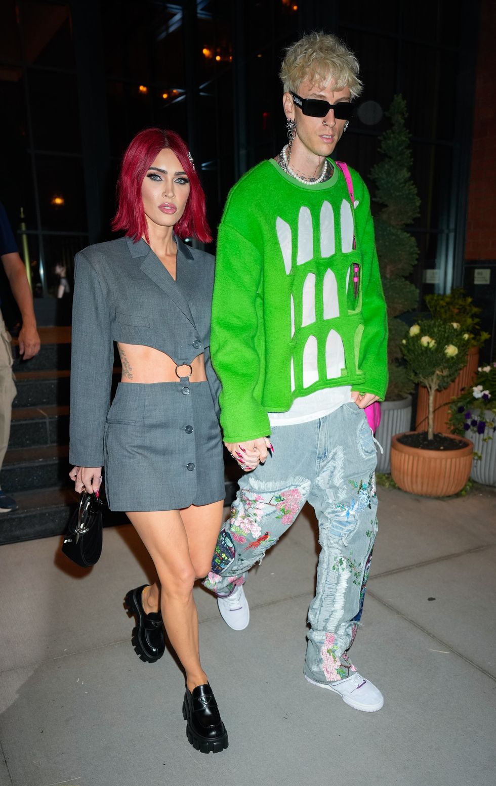 new york, new york september 06 megan fox and machine gun kelly are seen on september 06, 2023 in new york city photo by gothamgc images