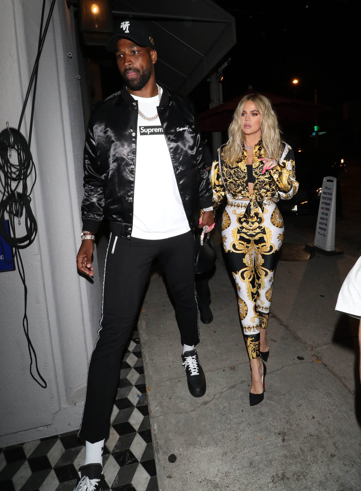 Kylie Jenner in Heels and Sweatpants at a Basketball Game