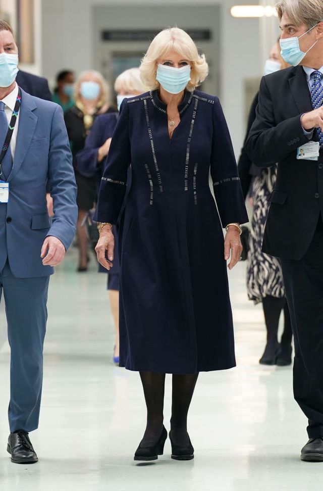 london, england   october 13 camilla, queen consort during a visit to a maternity unit at chelsea and westminster hospital in london to meet key domestic abuse frontline staff on october 13, 2022 in london, england the maternity ward acts as one of the key hubs for women experiencing domestic abuse photo by kirsty oconnor   wpa poolgetty images