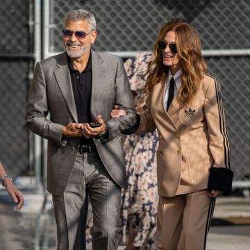 los angeles, ca   october 13 george clooney and julia roberts are seen at jimmy kimmel live on october 13, 2022 in los angeles, california  photo by rbbauer griffingc images