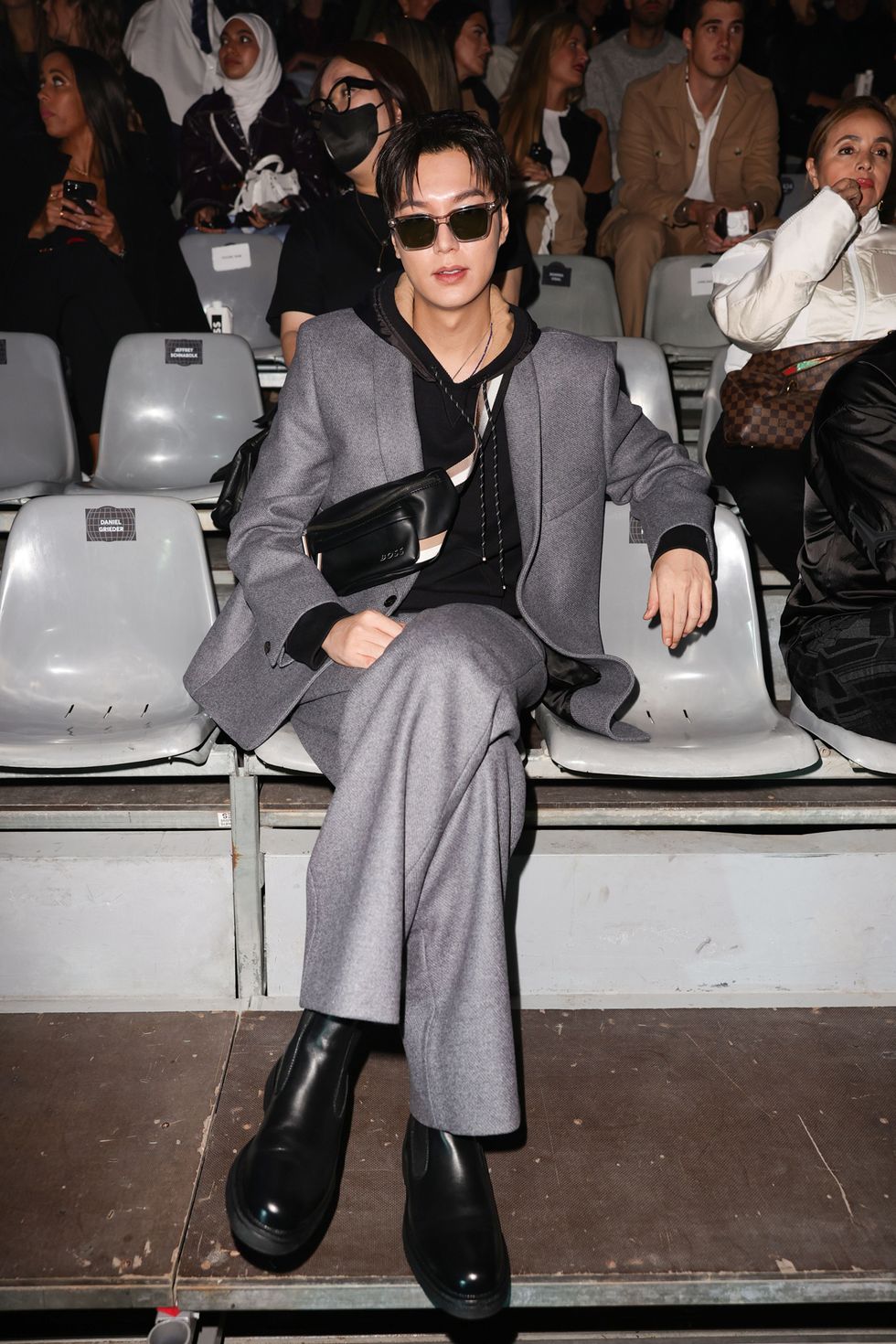 milan, italy   september 22 lee min ho is seen on the front row of the boss fashion show during the milan fashion week womenswear springsummer 2023 on september 22, 2022 in milan, italy photo by andreas rentzgetty images