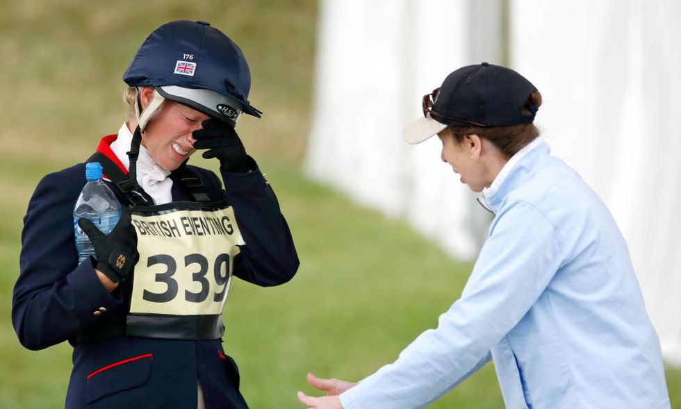 stroud, united kingdom   august 03 embargoed for publication in uk newspapers until 24 hours after create date and time zara phillips talks to her mother princess anne, princess royal after competing in the showjumping phase of the festival of british eventing at gatcombe park on august 3, 2008 in stroud, england photo by max mumbyindigogetty images