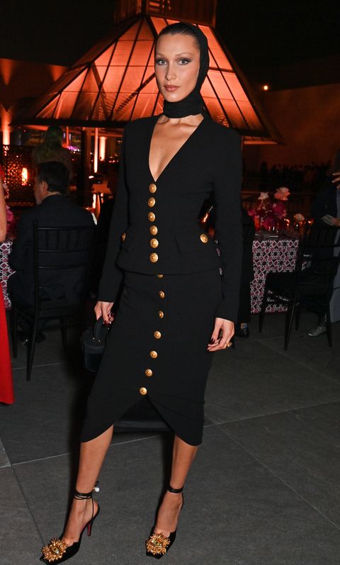 doha, qatar   october 25 bella hadid attends a vip dinner celebrating the opening of new exhibition baghdad eyes delight during qatar creates 2022 at the museum of islamic art on october 25, 2022 in doha, qatar photo by david m benettdave benettgetty images for qatar creates  qatar museums
