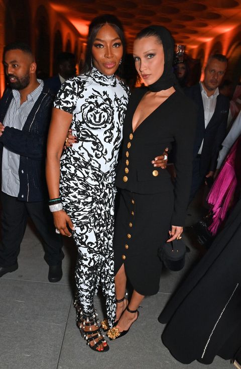 doha, qatar   october 25 naomi campbell and bella hadid attend a vip dinner celebrating the opening of new exhibition baghdad eyes delight during qatar creates 2022 at the museum of islamic art on october 25, 2022 in doha, qatar photo by david m benettdave benettgetty images for qatar creates  qatar museums
