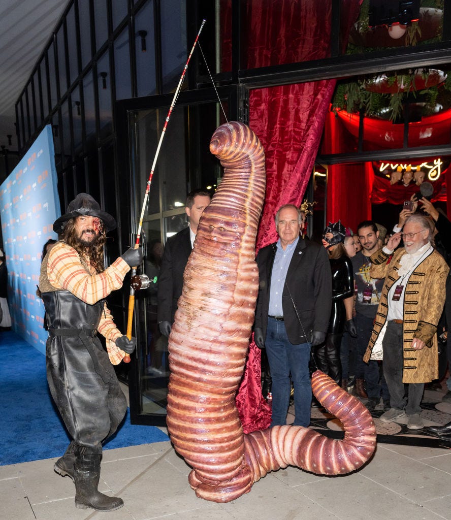 new york, new york   october 31 tom kaulitz and heidi klum are seen arriving to heidi klums 21st annual halloween party at sake no hana at moxy lower east side on october 31, 2022 in new york city photo by gilbert carrasquillogc images