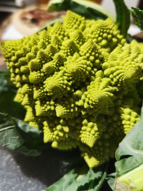 close up romanesco cauliflower