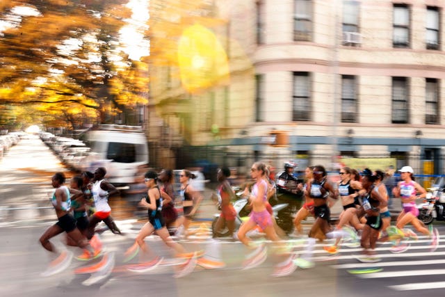 new york, new york   november 06 the field competes in the womens professional division of the tcs new york city marathon on november 06, 2022 in new york city photo by sarah stiergetty images