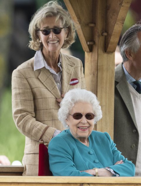 windsor, england   july 1 queen elizabeth ii and penelope knatchbull, countess mountbatten of burma visit the royal windsor horse show 2021 at windsor castle on july 1, 2021 in windsor, england photo by mark cuthbertuk press via getty images