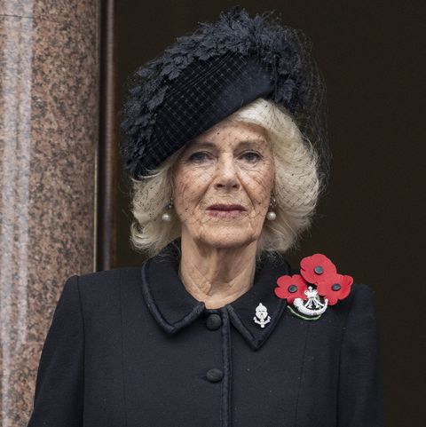 london, england   november 13 camilla, queen consort during the national service of remembrance at the cenotaph on november 13, 2022 in london, england photo by mark cuthbertuk press via getty images